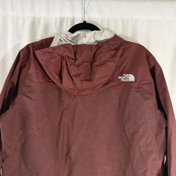 North Face Dryvent Jacket Men's Medium Burgundy Red Full Zip Hooded Zip Pits - Picture 8 of 11